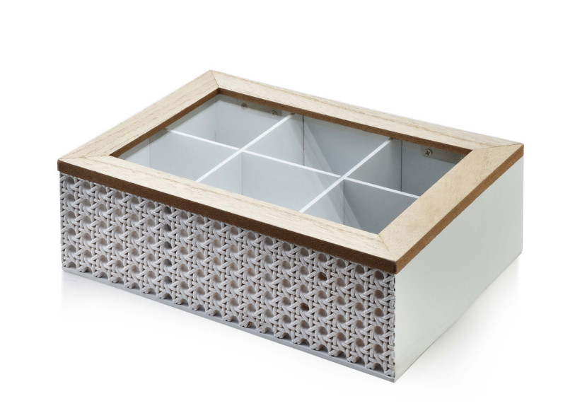 Boîte à Thé SADIE - 6 Compartiments 24x17xh8cm - HTYK4376 - Mondex