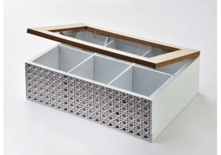 Boîte à Thé SADIE - 6 Compartiments 24x17xh8cm - HTYK4376 - Mondex 2