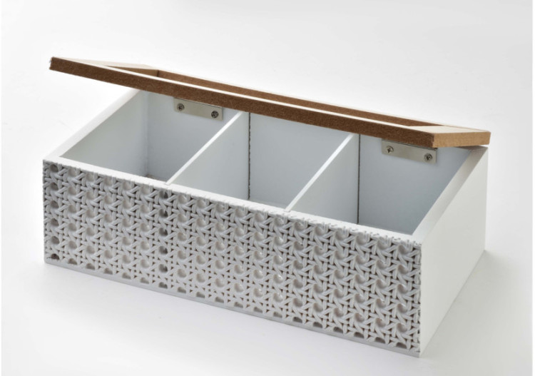 Boîte à Thé SADIE - 3 Compartiments 24x12,6xh8cm - HTYK4383 - Mondex 2