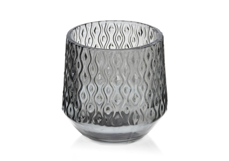 Bougeoir RITA - Verre gris 7cm x 8cm - HTID4444 - Mondex