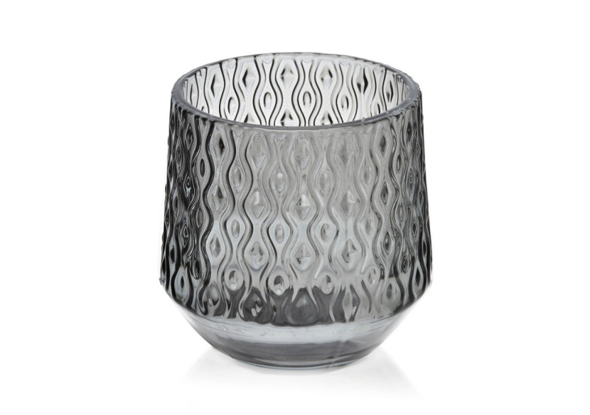 Bougeoir RITA - Verre gris 7cm x 8cm - HTID4444 - Mondex