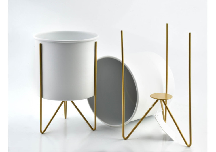 Pots SWEN WHITE&GOLD - Ensemble de 2 pièces 18cm x 26cm et 16cm x 23cm - HTOP7358 - Mondex 2