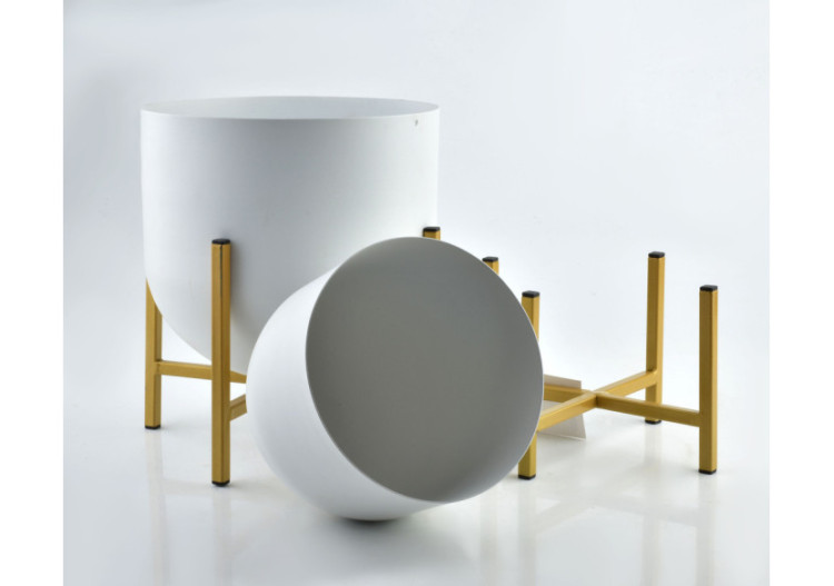 Pots SWEN WHITE&GOLD - Ensemble de 2 pièces 24cm x 26cm et 18.5cm x 21cm - HTOP7471 - Mondex 2