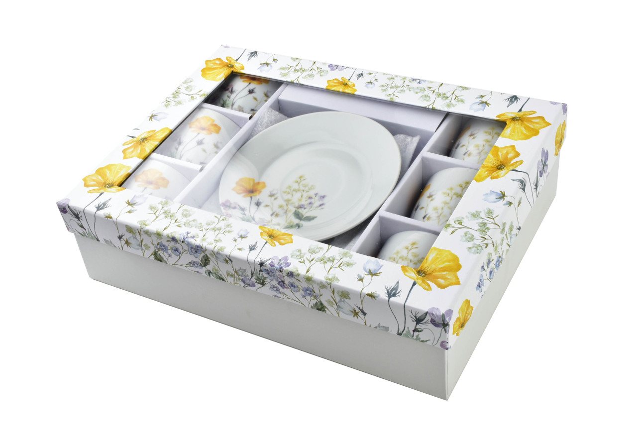 Ensemble de 6 Tasses JOY - Porcelaine 250ml avec soucoupes - HTTC5595 - Affekdesign By Mondex