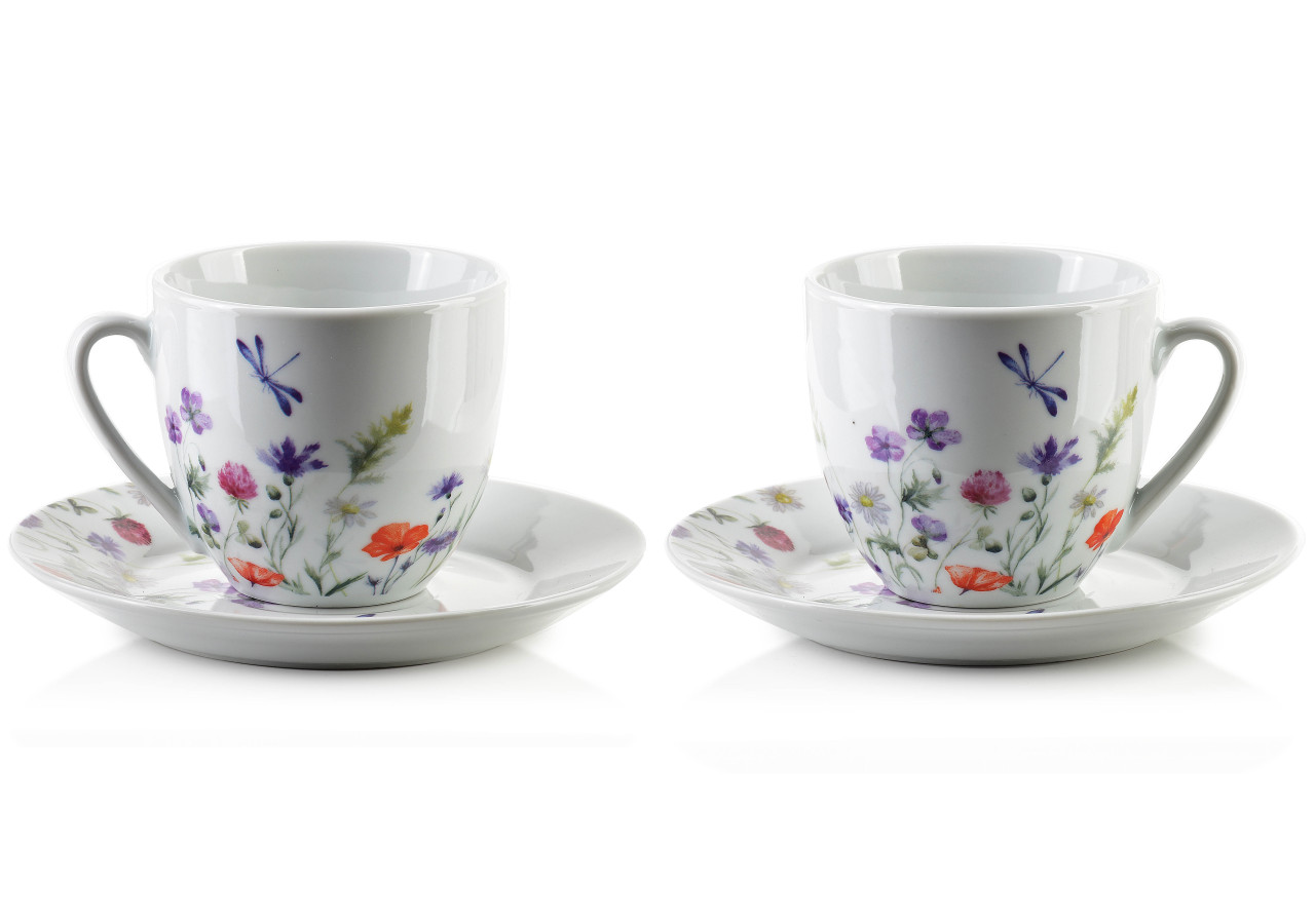 Ensemble de 6 Tasses avec Soucoupes - Porcelaine 250ml - HTTC5618 - Affekdesign By Mondex
