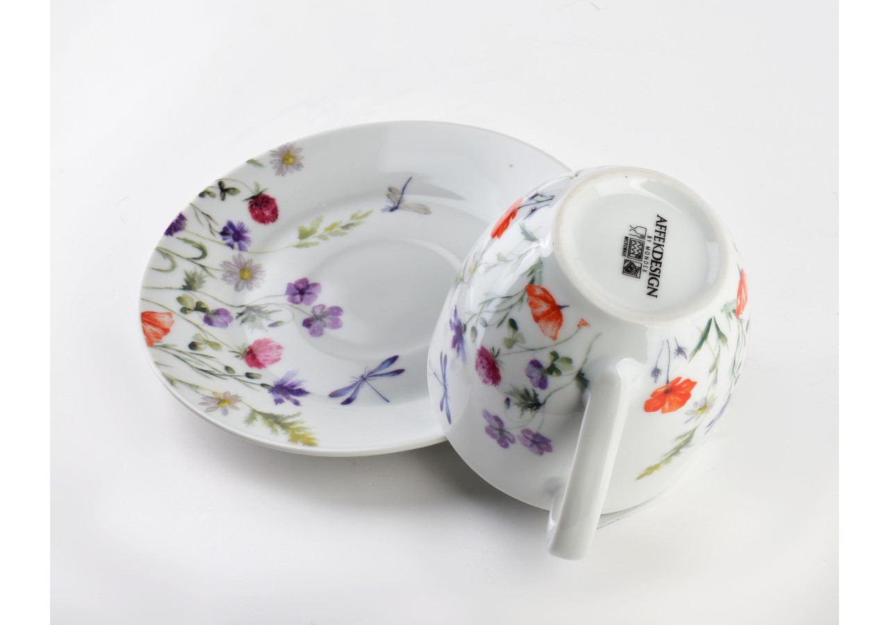 Ensemble de 6 Tasses avec Soucoupes - Porcelaine 250ml - HTTC5618 - Affekdesign By Mondex