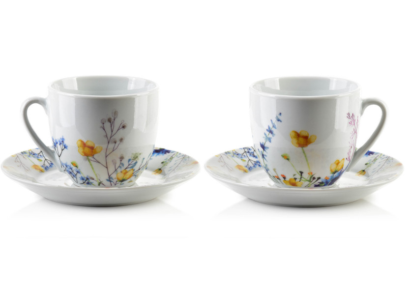 Ensemble de 6 Tasses avec Soucoupes - Porcelaine 250ml - HTTC5632 - Affekdesign By Mondex Ensemble de 6 Tasses avec Soucoupes - Porcelaine 250ml - HTTC5632 - Affekdesign By Mondex