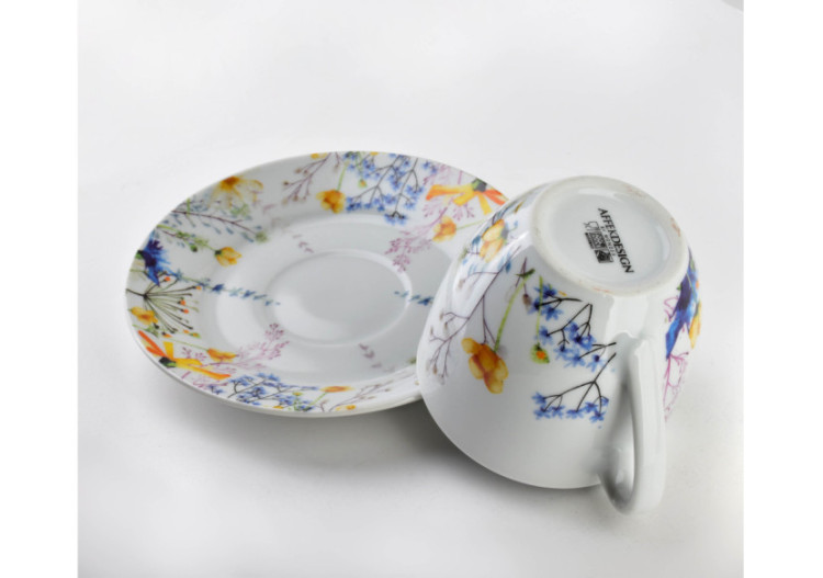 Ensemble de 6 Tasses avec Soucoupes - Porcelaine 250ml - HTTC5632 - Affekdesign By Mondex 2