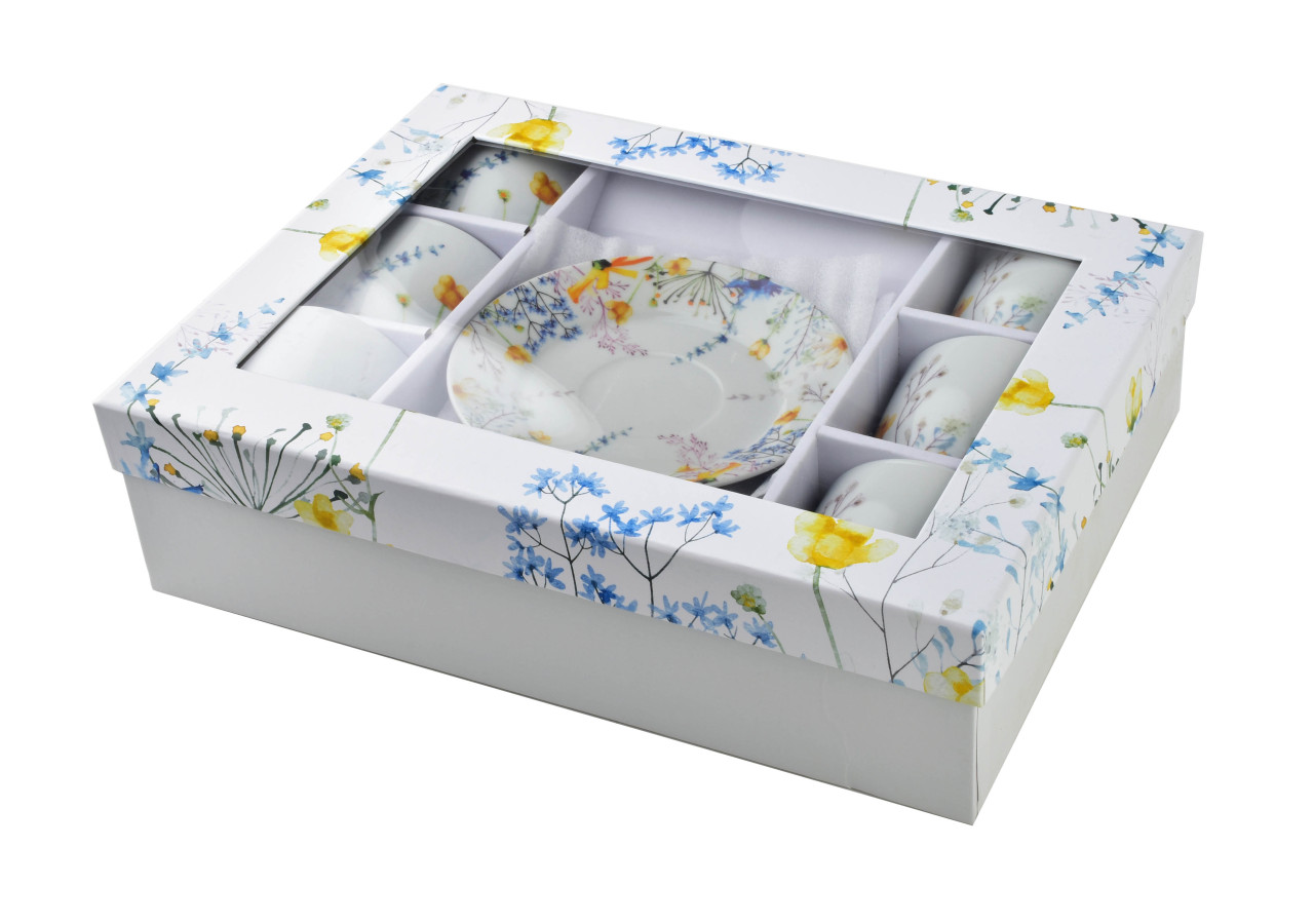 Ensemble de 6 Tasses avec Soucoupes - Porcelaine 250ml - HTTC5632 - Affekdesign By Mondex