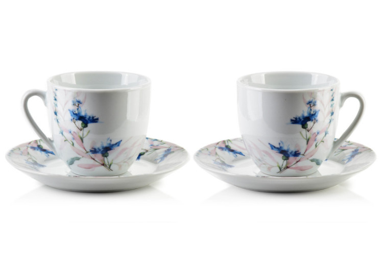 Ensemble de 6 Tasses avec Soucoupes - Porcelaine 250ml - HTTC5649 - Affekdesign By Mondex