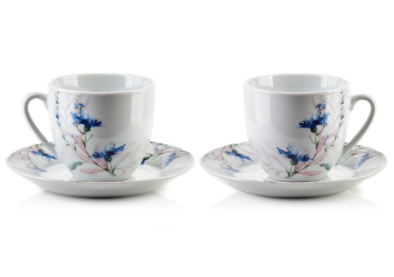 Ensemble de 6 Tasses avec Soucoupes - Porcelaine 250ml - HTTC5649 - Affekdesign By Mondex