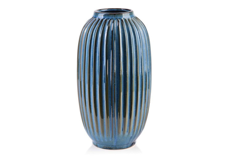 Vase YARINE BLUE - Céramique 8,5x16xh30cm pour une touche d'élégance - HTTS4765 - Mondex