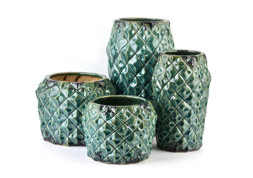 Vase TAMANI GREEN - Céramique 16x16x26cm - HTTS4826 - Mondex