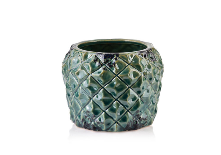 Cache-pot TAMANI GREEN - Céramique 15,5x15,5x11,5cm - HTTS4857 - Mondex