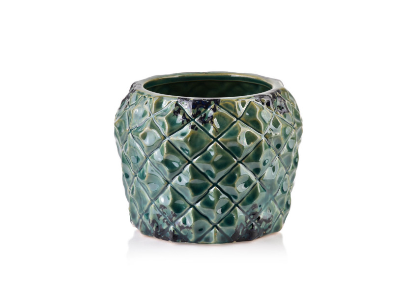 Cache-pot TAMANI GREEN - Céramique 15,5x15,5x11,5cm - HTTS4857 - Mondex