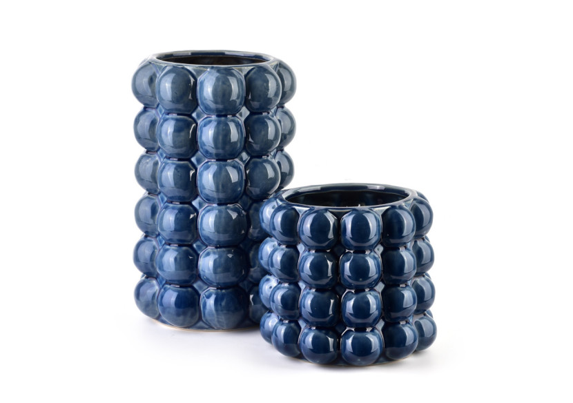 Vase VALA BLUE - Céramique 16x16x26,5cm - HTTS4925 - Mondex Vase VALA BLUE - Céramique 16x16x26,5cm - HTTS4925 - Mondex