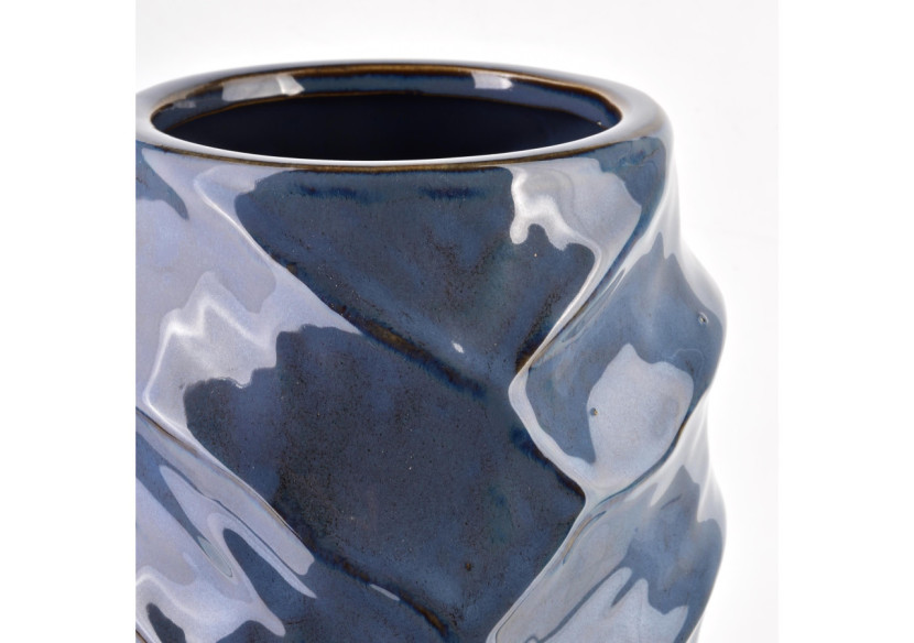 Vase TALLIE BLUE - Céramique 11x11xh28,5cm - HTTS5106 - Mondex