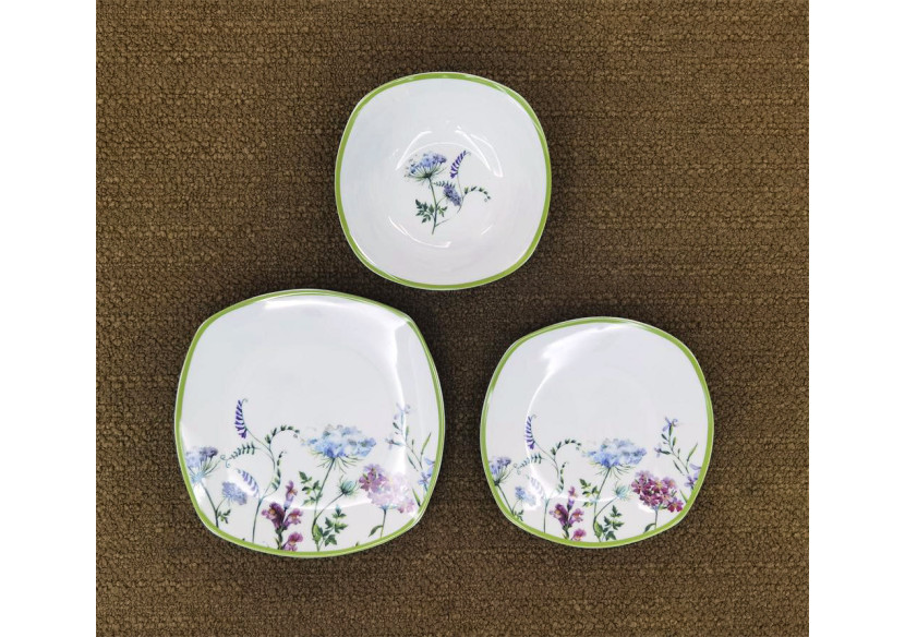 Service de table LEA SOFT - 18 pièces en porcelaine blanche avec motif floral - HTTB9319 - Affekdesign By Mondex Service de table LEA SOFT - 18 pièces en porcelaine blanche avec motif floral - HTTB9319 - Affekdesign By Mondex