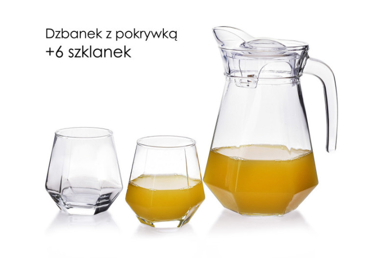 Set ADEL - Carafe et 6 verres en verre sodique 1,4L - HTID6868 - Mondex