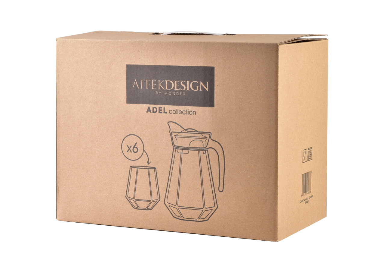Set ADEL - Carafe et 6 verres en verre sodique 1,4L - HTID6868 - Mondex