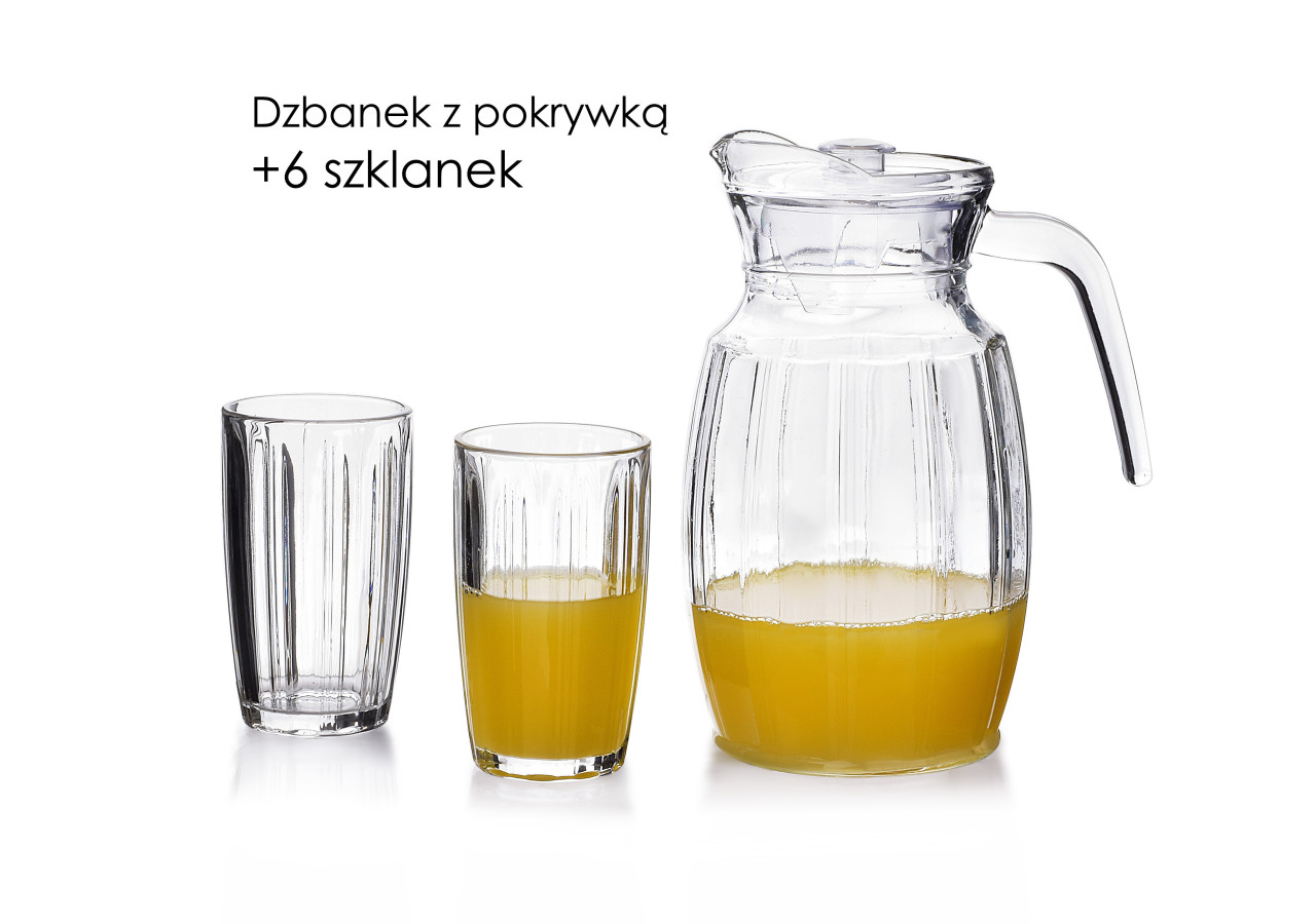 Set SOFIA - Carafe et 6 verres en verre sodique 2L - HTID6875 - Mondex