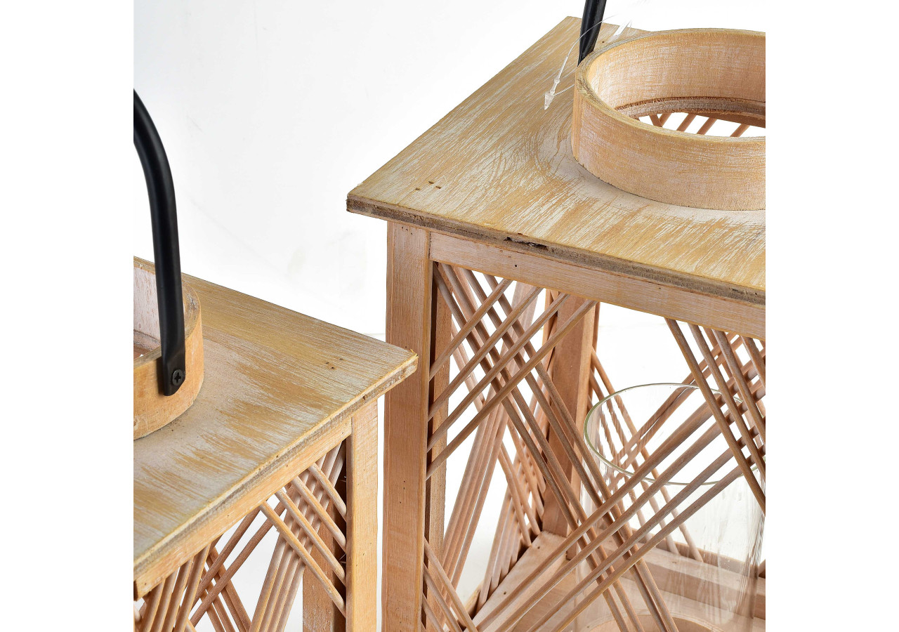 Lanterne LOUIS - Bois 18,5x18,5xh31cm - HTO9111 - Mondex