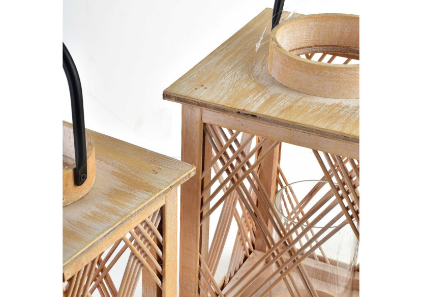 Lanterne LOUIS - Bois 18,5x18,5xh31cm - HTO9111 - Mondex