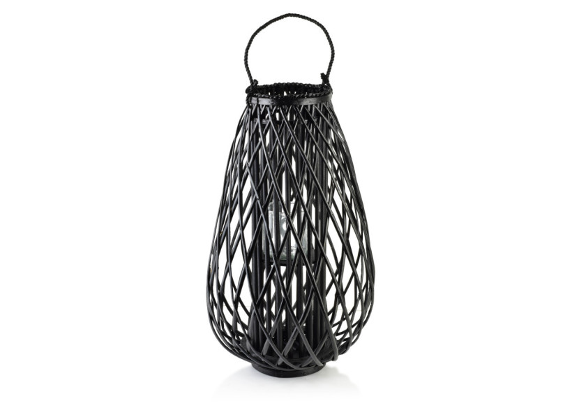 LUCIE BLACK - Lampion en osier 20x42xh70cm - HTO8545 - Mondex