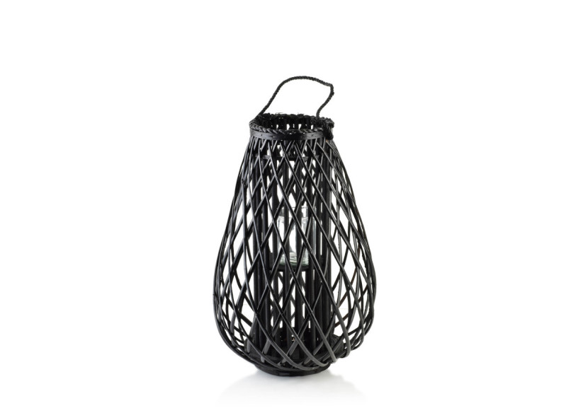 LUCIE BLACK - Lampion en osier 20x40xh60cm - HTO8569 - Mondex