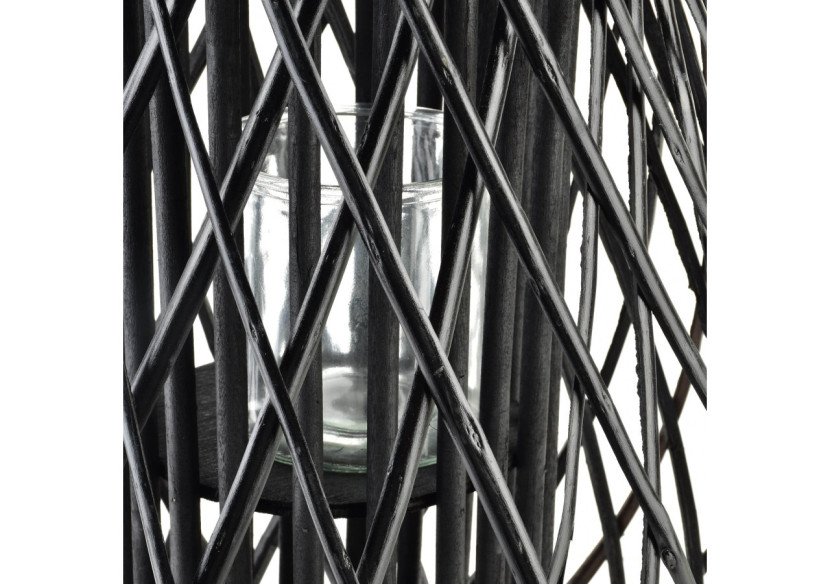 LUCIE BLACK - Lampion en osier 20x40xh60cm - HTO8569 - Mondex