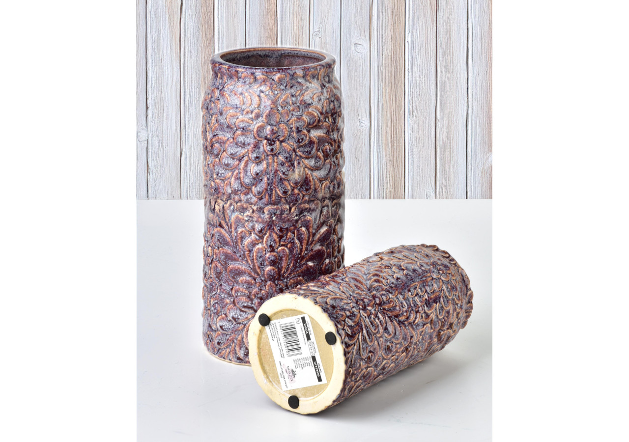 Vase en céramique YANDA PINK - 8,5 x H21 cm - HTTS9593 - Mondex