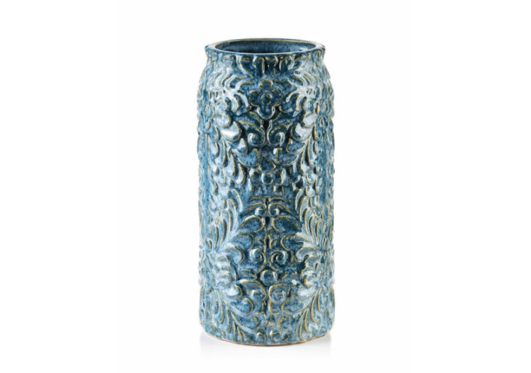 Vase YANDA BLUE - Céramique 10,5xH26cm - HTTS9647 - Mondex