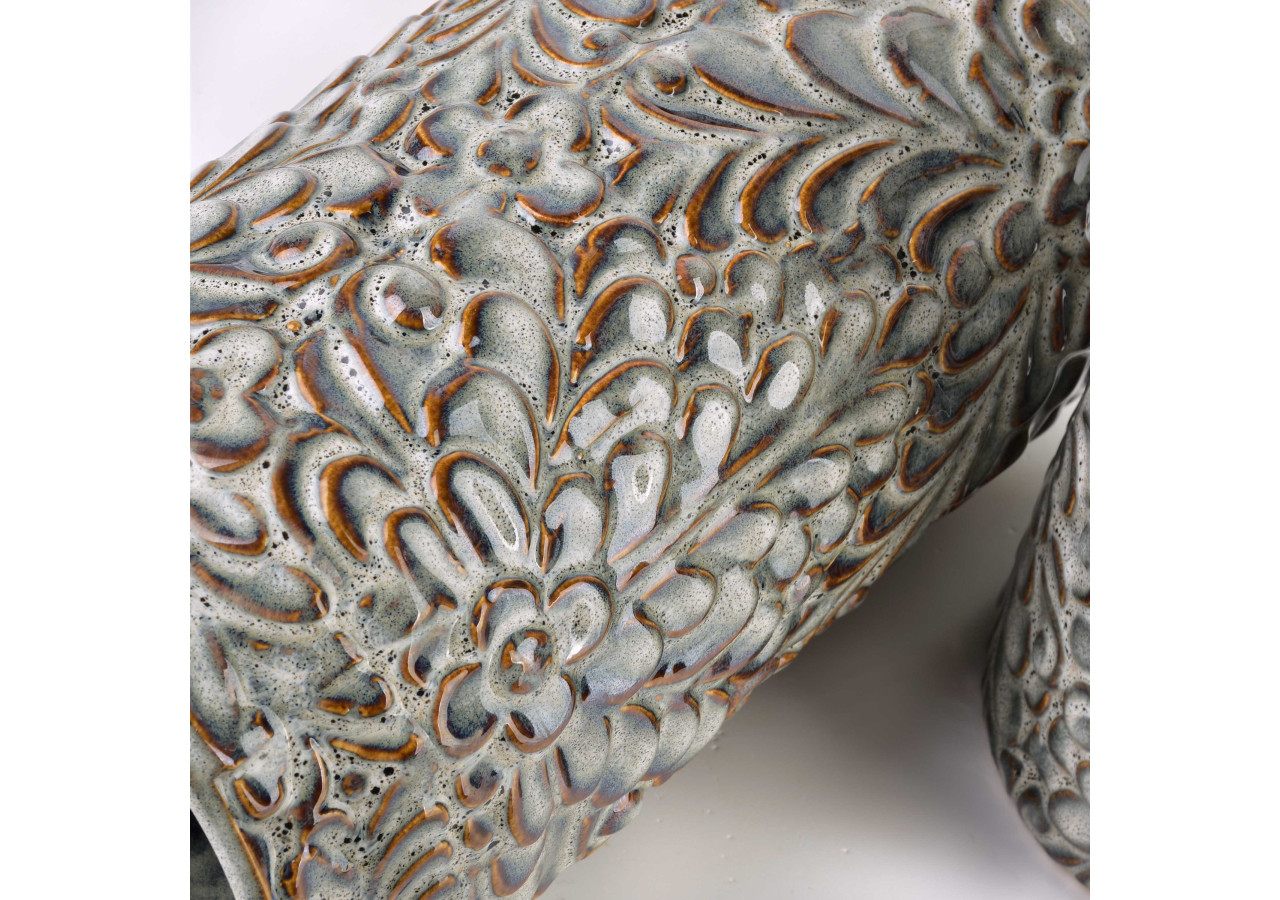Vase YANDA BEIGE - Céramique 10,5xH26cm - HTTS9654 - Mondex