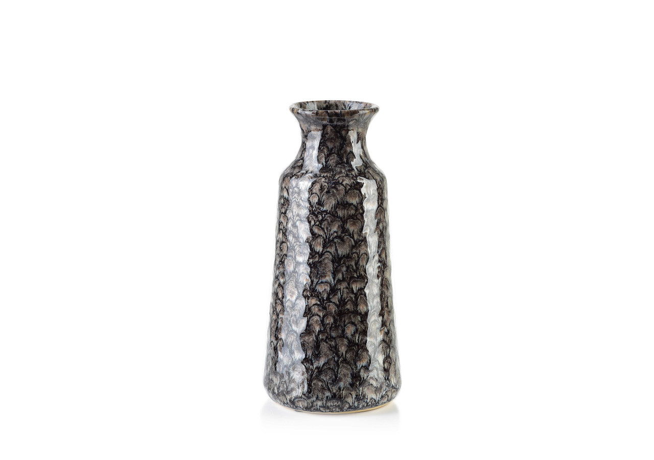 Vase YARINE GREY - Céramique moderne 7,5xH26,5cm - HTTS9708 - Mondex