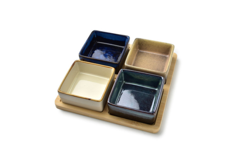 Planche de service MODERN KITCHEN - avec bols 19x19xh5cm - HTXD9920 - Mondex