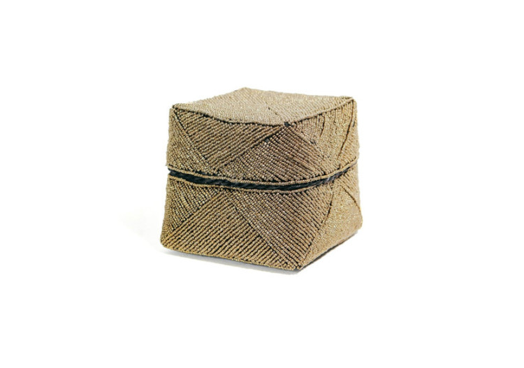 Boîte décorative en perles - Or - Taille M - BA001G-M - Bazar Bizar