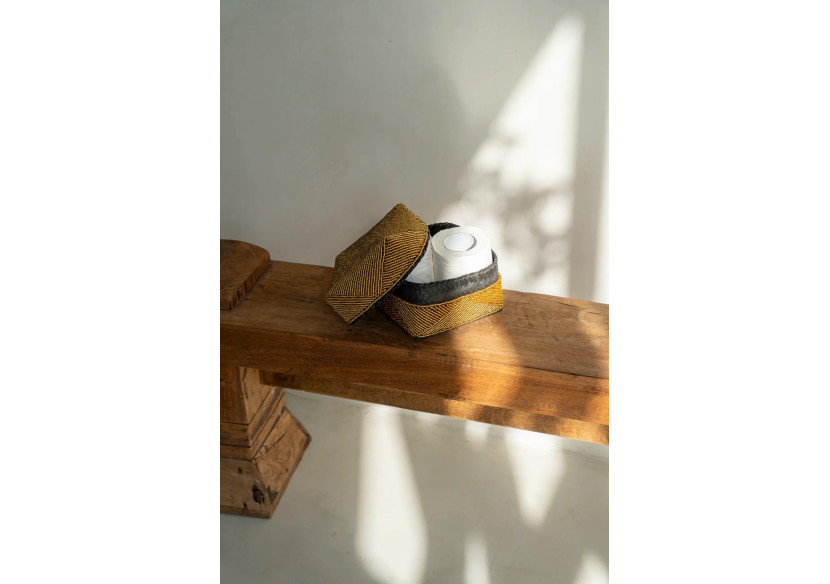 Boîte décorative en perles - Or - Taille M - BA001G-M - Bazar Bizar