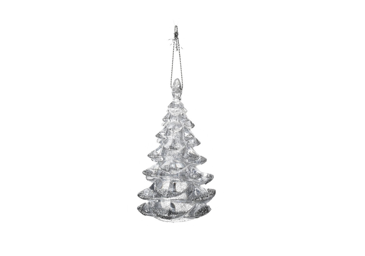 Suspension SANTA LILA - Boule décorative 5,5xh9,5cm en forme de sapin - HIWJ1756-SW - Mondex