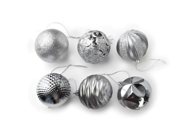 Décorations de Noël SANTA LILA - 12 boules en plastique 6x6cm - HIWJ1855-SW - Mondex 2