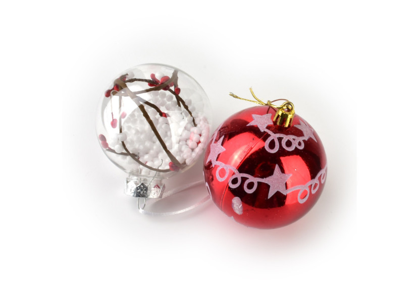 Décorations de Noël SANTA LILA - 6 boules en plastique 7x7x8cm - HIWJ1886-SW - Mondex Décorations de Noël SANTA LILA - 6 boules en plastique 7x7x8cm - HIWJ1886-SW - Mondex