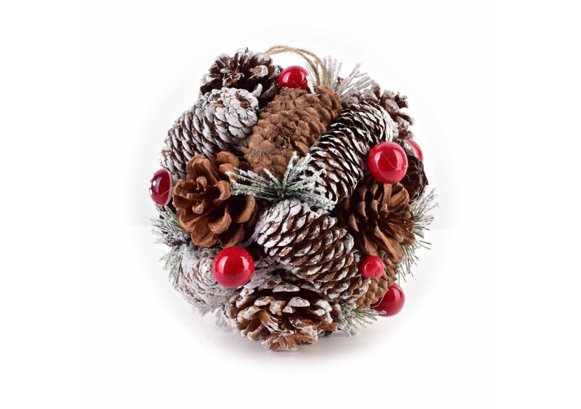 Boule suspendue SANTA LILA - 15 cm - HIWJ2005-SW - Mondex