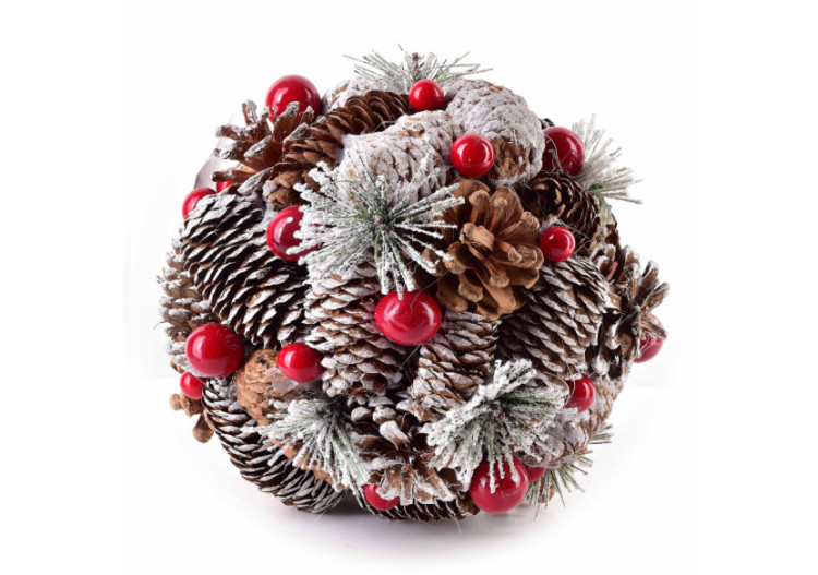 Boule suspendue SANTA LILA - 18 cm - HIWJ2012-SW - Mondex