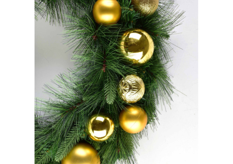 Couronne de Noël SANTA LILA - 60cm en vert et doré - HIWJ2036-SW - Mondex 2