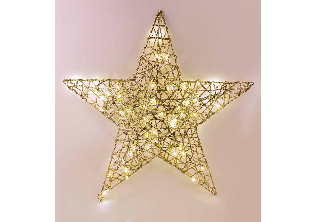 Étoile de Noël SANTA LILA - 40x45x5cm - HIWJ2098-SW - Mondex