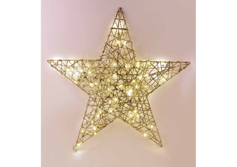 Étoile de Noël SANTA LILA - 60x57x5 cm - HIWJ2135-SW - Mondex