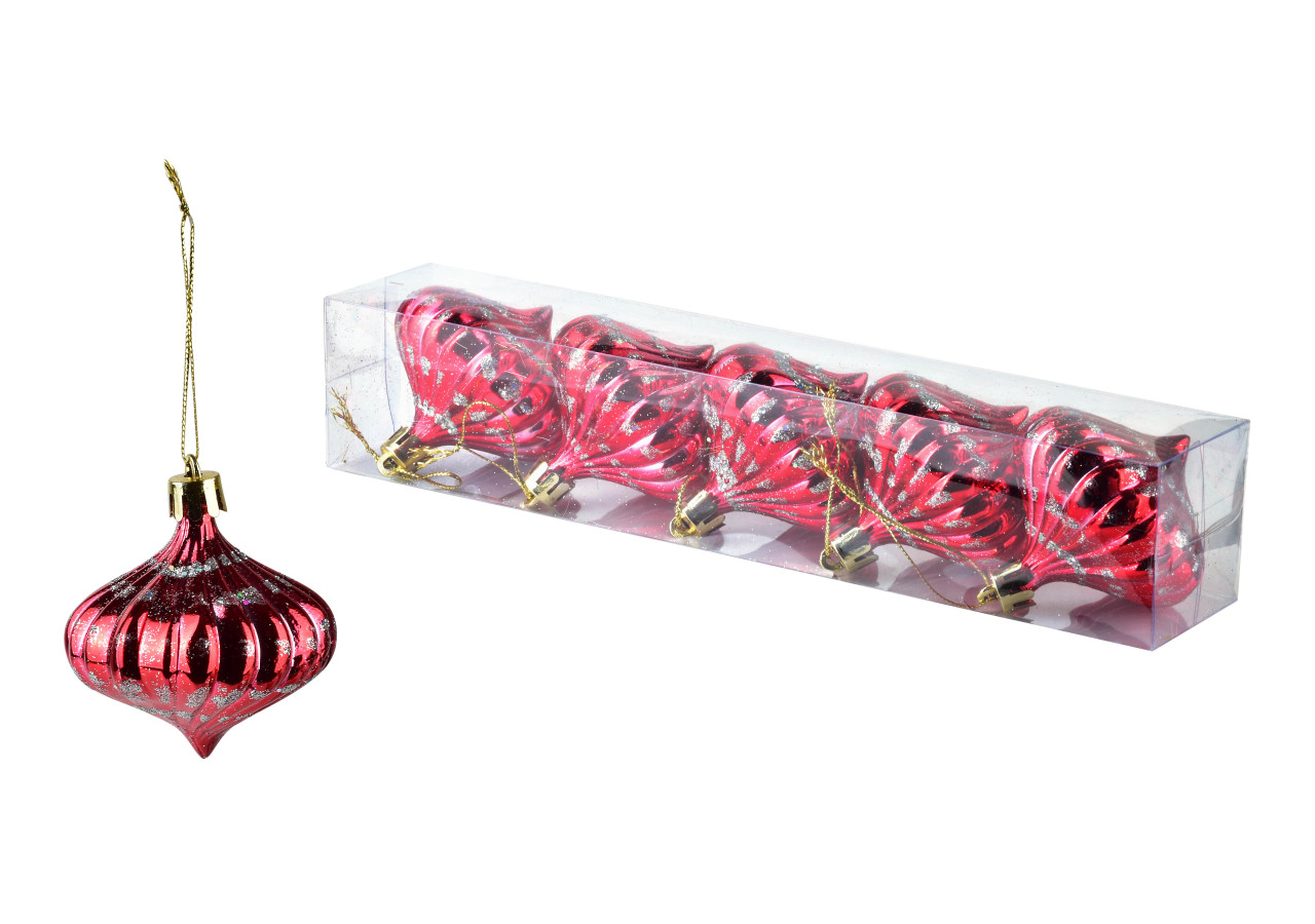 Ensemble de 5 Boules SANTA LILA - HIWJ2210-SW - Mondex