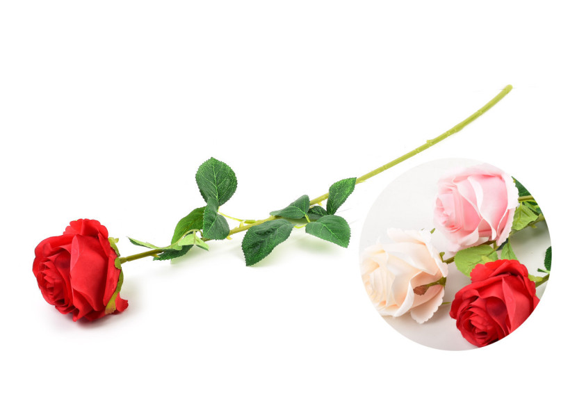 Fleur artificielle VIRIDIS - Rose rouge 64x10cm - HTQB2821 - Mondex