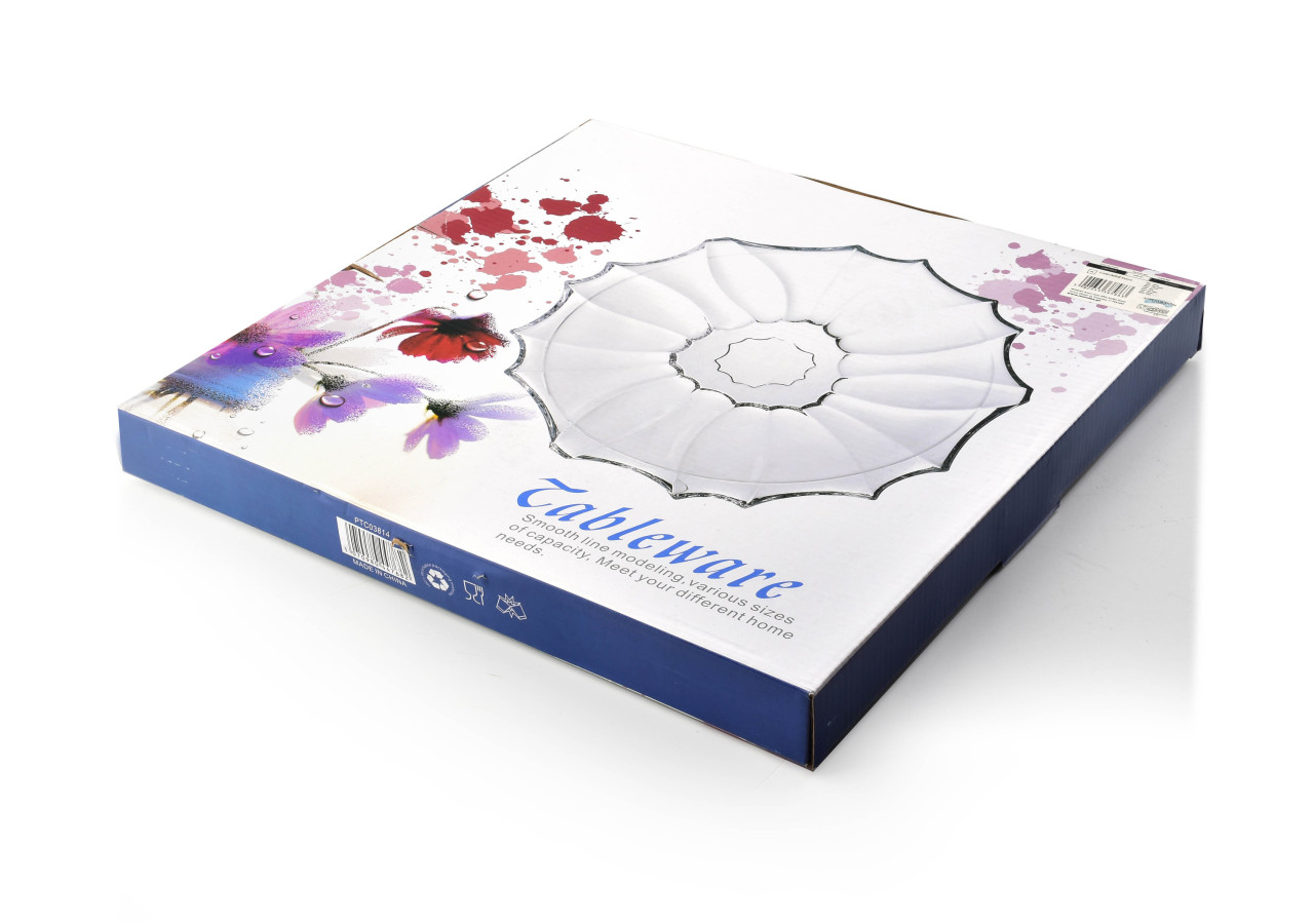 Assiette CAMOMILE - 33cm x 2.5cm en verre - HTID5863-PROM - Affekdesign By Mondex