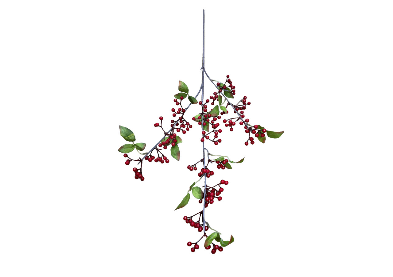 Branche d'Ostrokrzew VIRIDIS - 88 cm, décoration festive et réaliste - HTQB1077-SW - Mondex