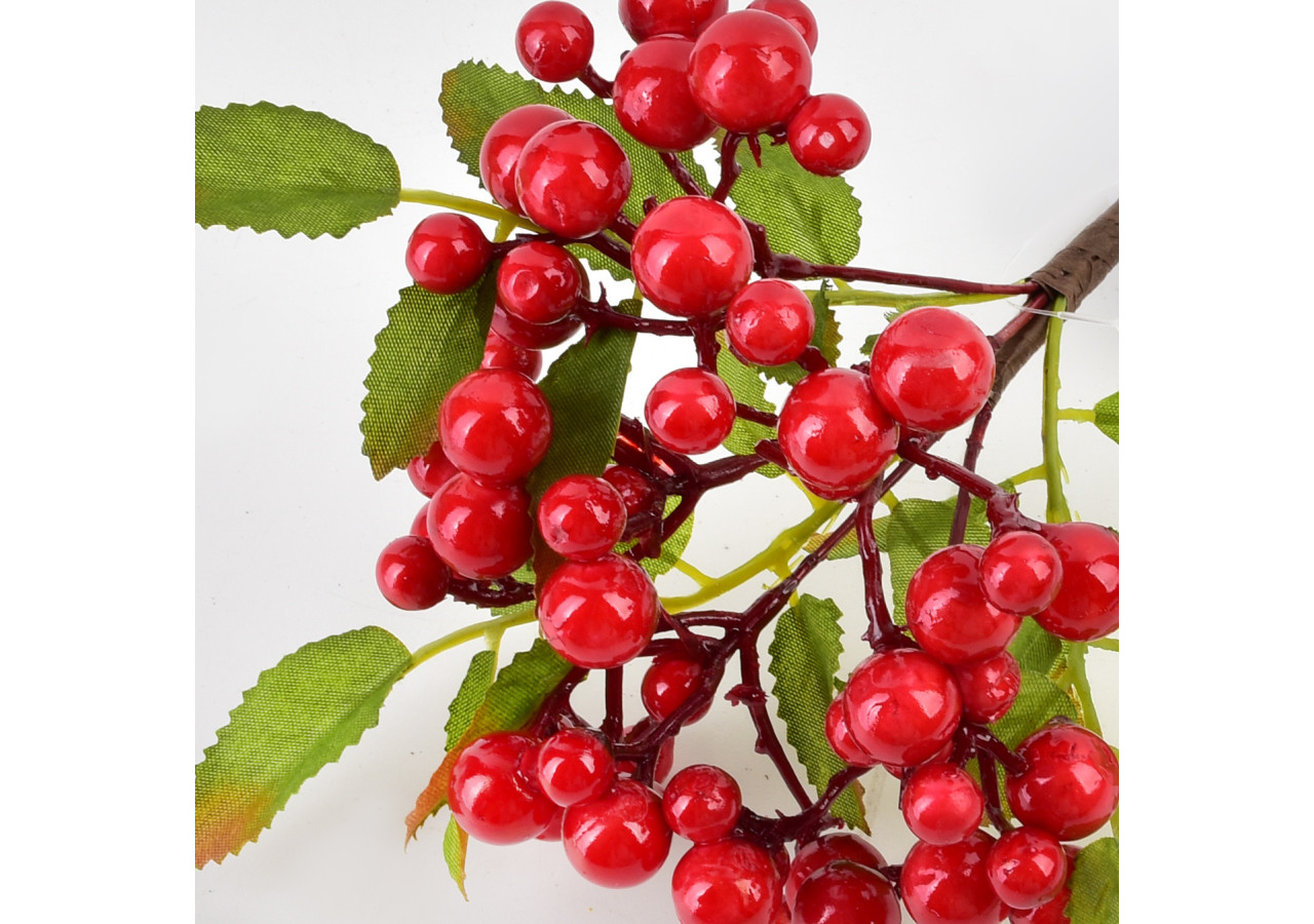 Branche d'Ostrokrzew VIRIDIS - 32 cm, décoration naturelle et festive - HTQB1084-SW - Mondex